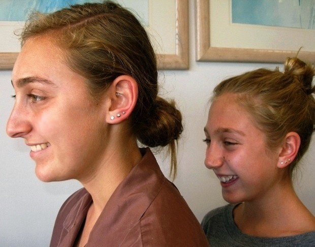 Sisters got 3 piercings at Rothstein Jewelers